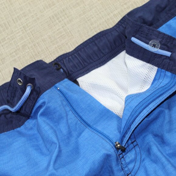 Roundtree & Yorke Blue, Orange and White Swim Shorts with Zipper Front- LIKE NEW - Picture 8 of 8